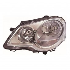 Volkswagen Polo 2005-2009 Chrome Inner Halogen Head Lamp Unit Passenger Side